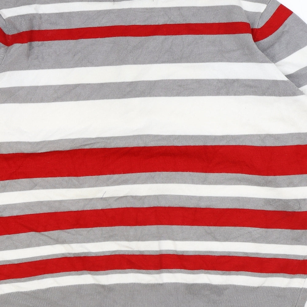 Ellie Louise Womens Multicoloured Round Neck Striped Viscose Cardigan Jumper Size XL
