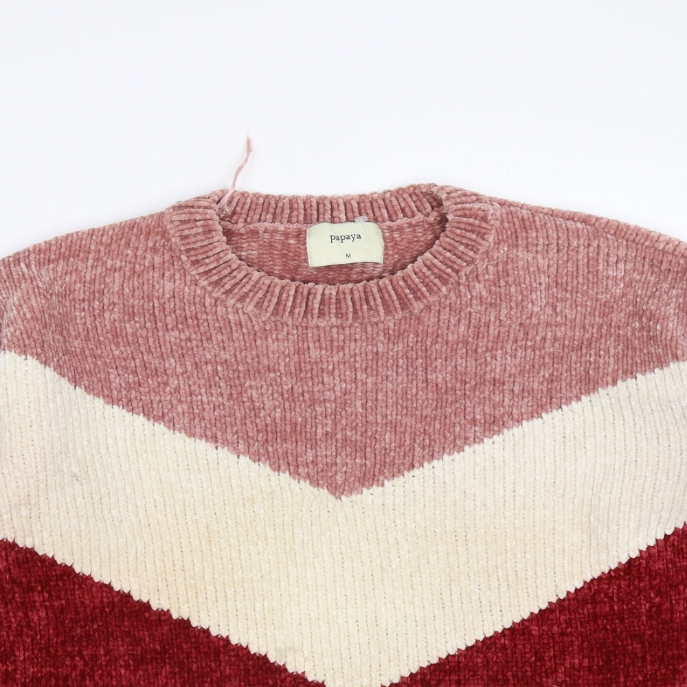 Papaya Womens Multicoloured Round Neck Polyester Pullover Jumper Size M