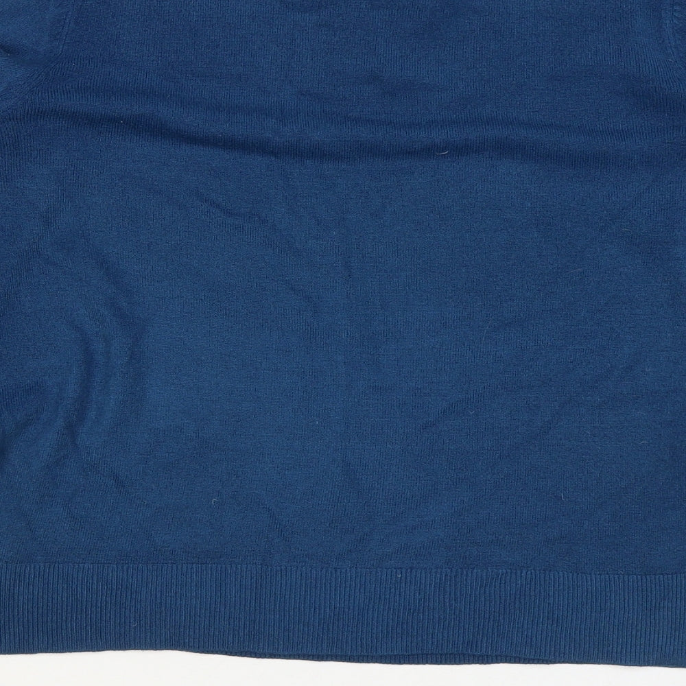 Marks and Spencer Womens Blue Round Neck Acrylic Pullover Jumper Size 14