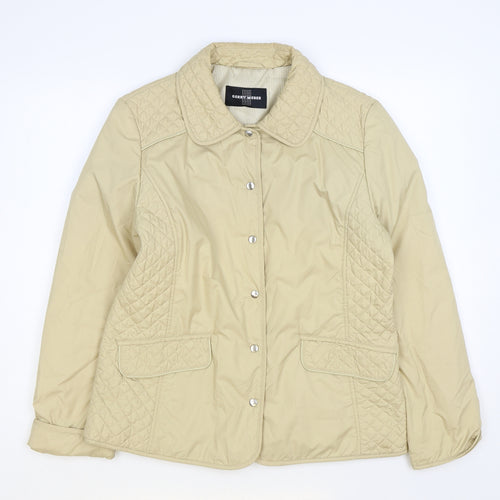 Gerry Weber Womens Beige Quilted Coat Size 12 Snap