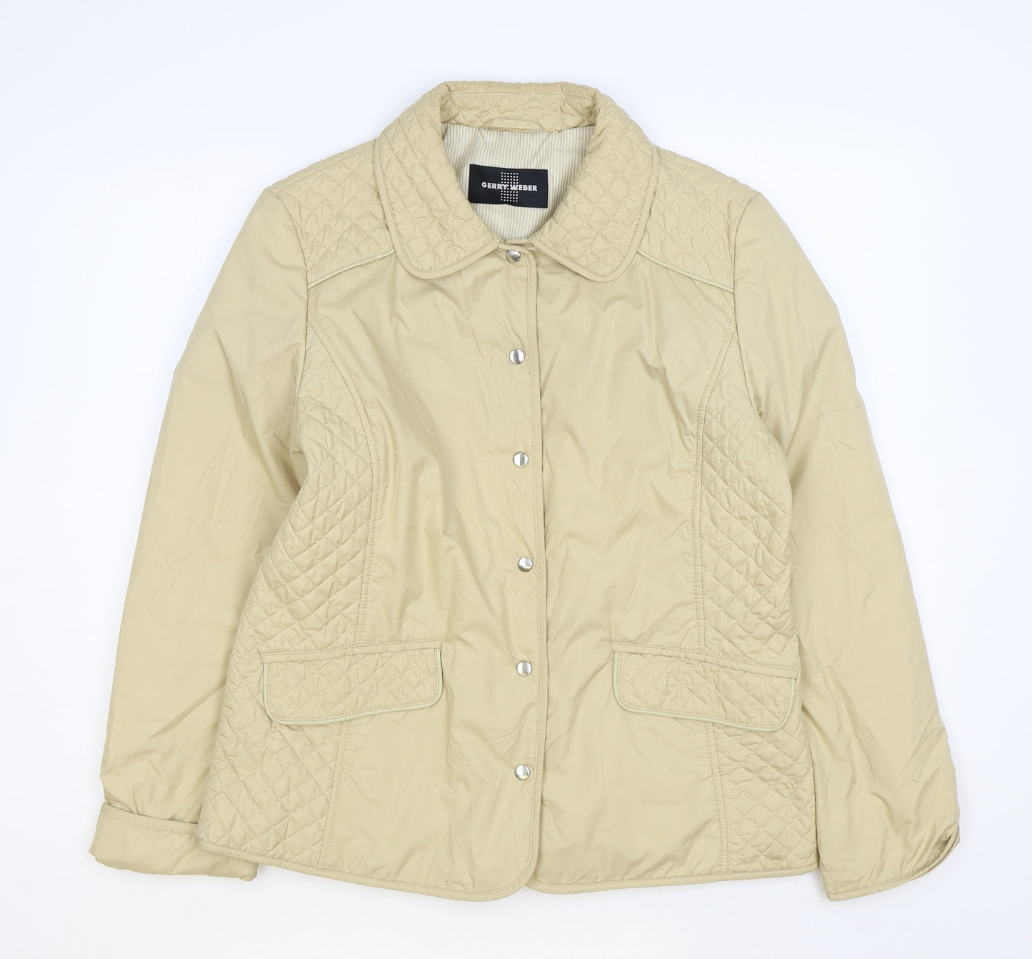 Gerry Weber Womens Beige Quilted Coat Size 12 Snap