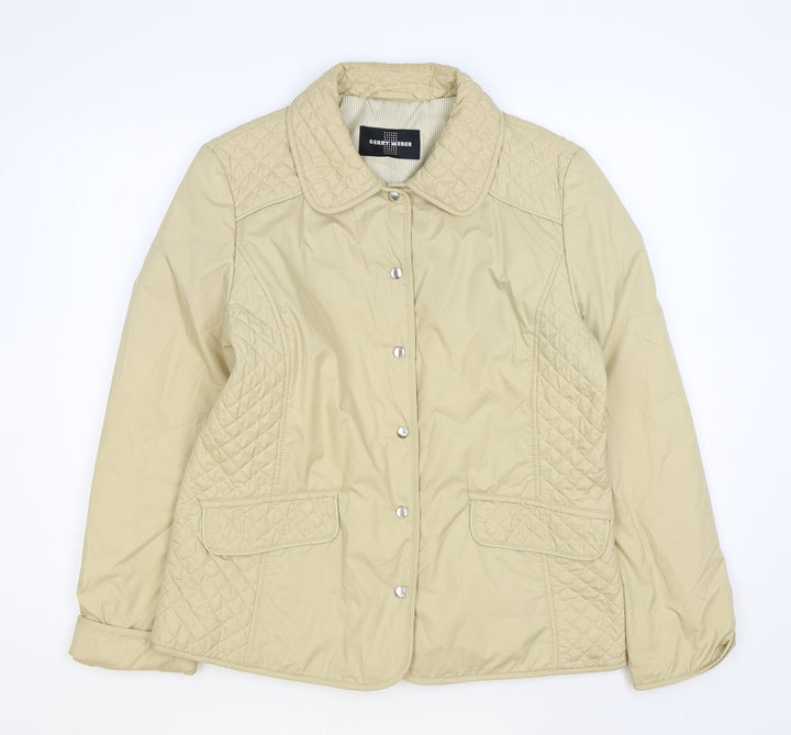 Gerry Weber Womens Beige Quilted Coat Size 12 Snap