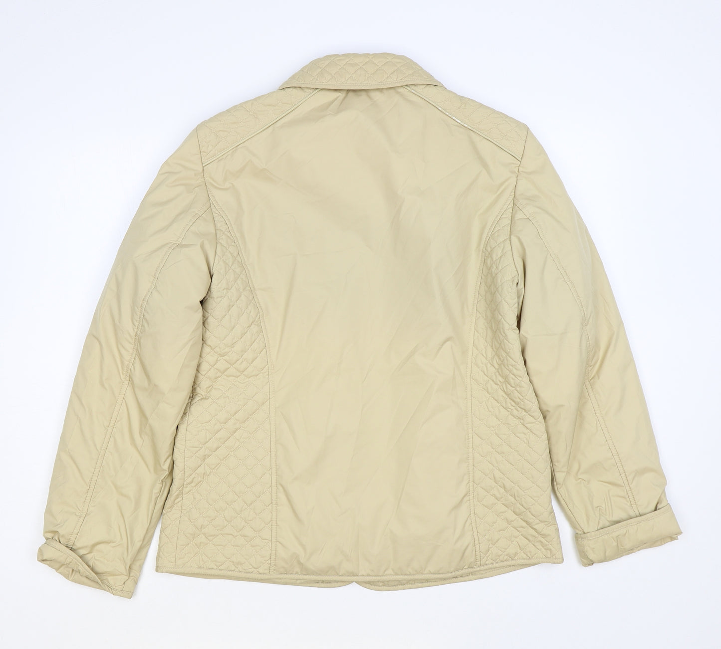 Gerry Weber Womens Beige Quilted Coat Size 12 Snap