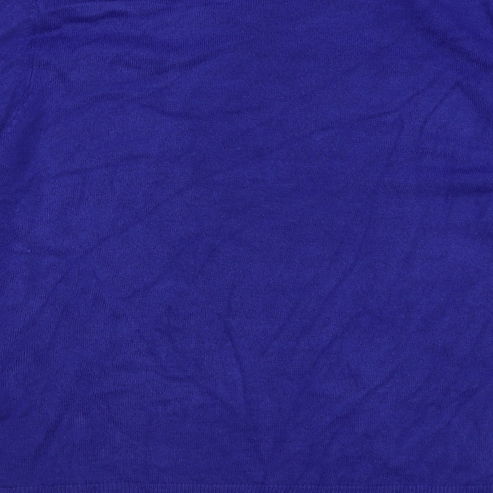 Marks and Spencer Womens Blue Round Neck Acrylic Pullover Jumper Size 12