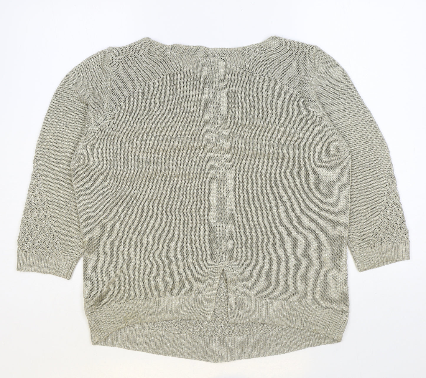 Per Una Womens Beige Round Neck Acrylic Pullover Jumper Size 14