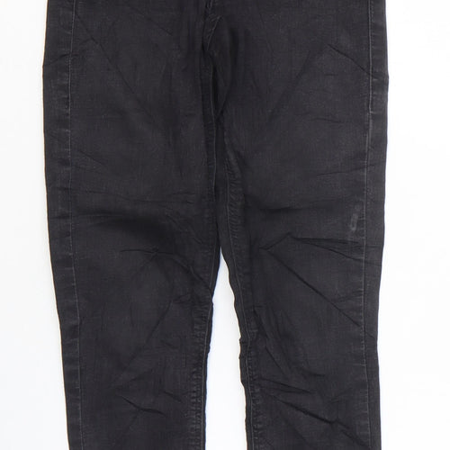Topshop Womens Black Cotton Skinny Jeans Size 26 in L30 in Regular Zip