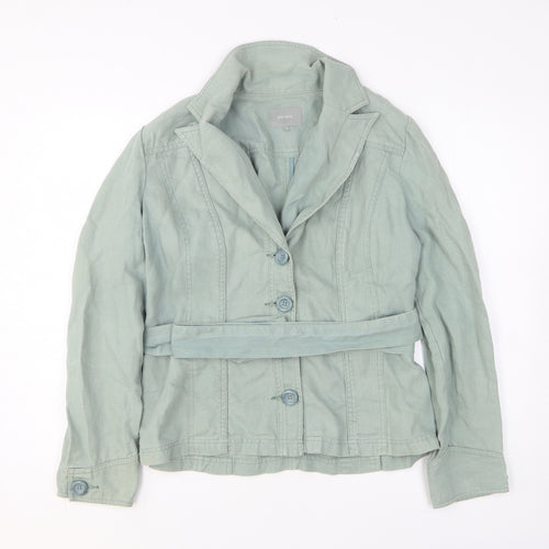 Per Una Womens Green Jacket Coatigan Size 12 Button