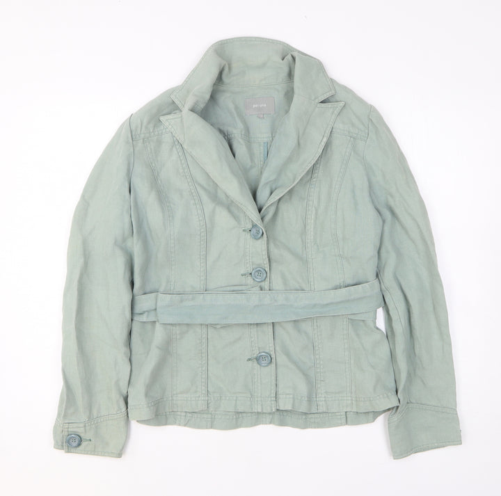 Per Una Womens Green Jacket Coatigan Size 12 Button