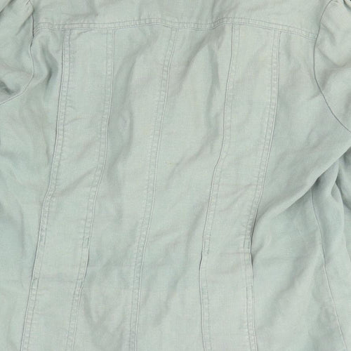 Per Una Womens Green Jacket Coatigan Size 12 Button