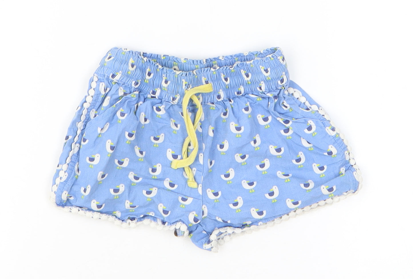 Kite Girls Blue Geometric Cotton Bermuda Shorts Size 5 Years Regular Drawstring - Ducks
