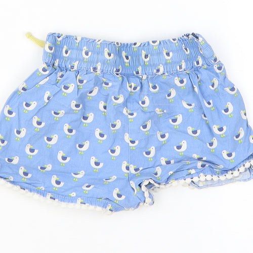 Kite Girls Blue Geometric Cotton Bermuda Shorts Size 5 Years Regular Drawstring - Ducks