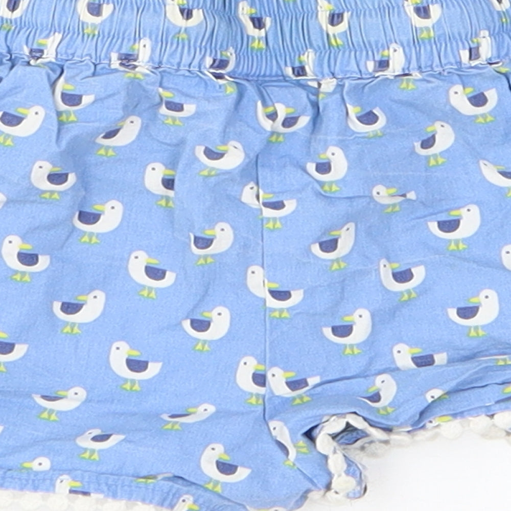 Kite Girls Blue Geometric Cotton Bermuda Shorts Size 5 Years Regular Drawstring - Ducks