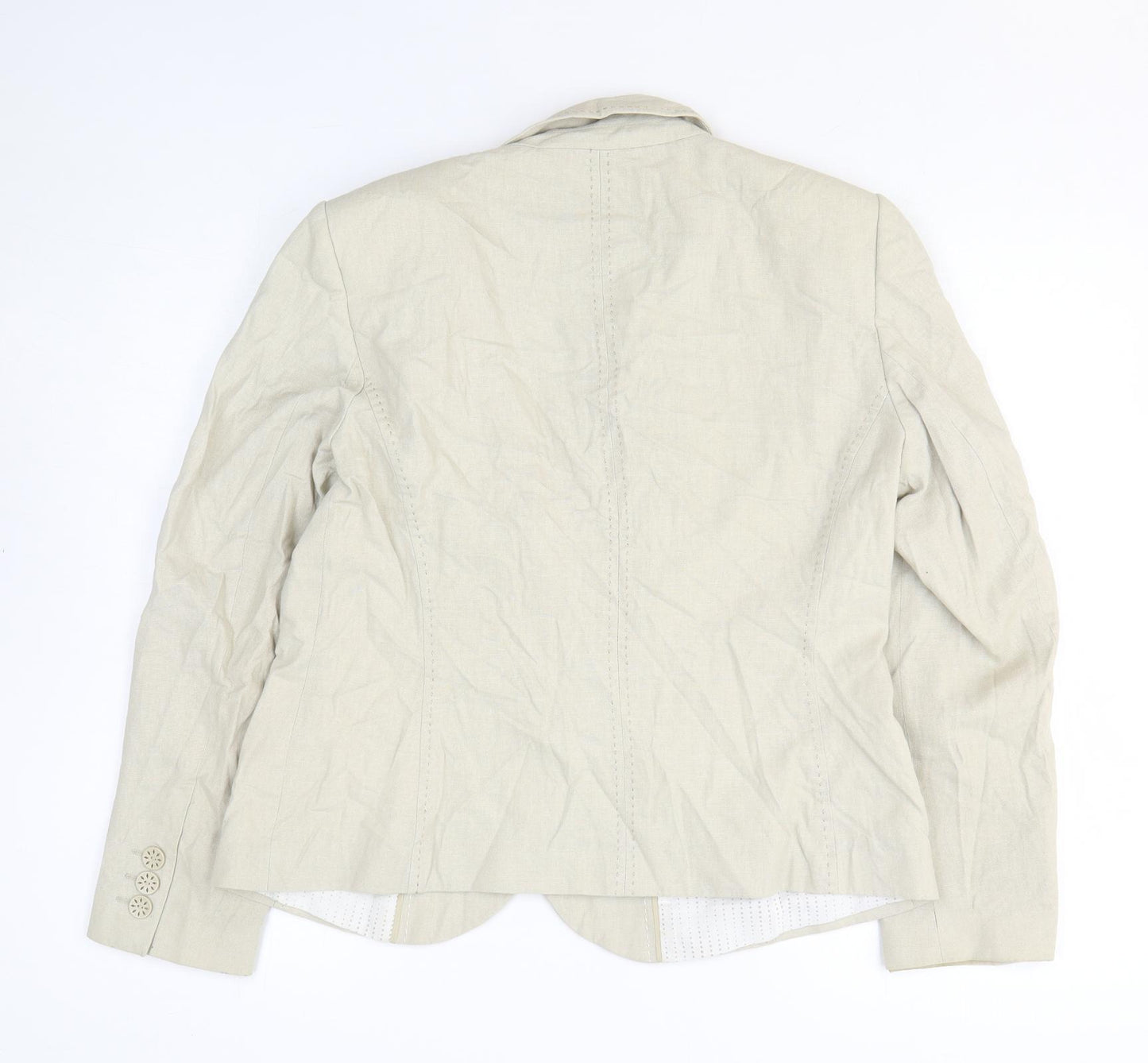 Marks and Spencer Womens Beige Jacket Size 14 Button