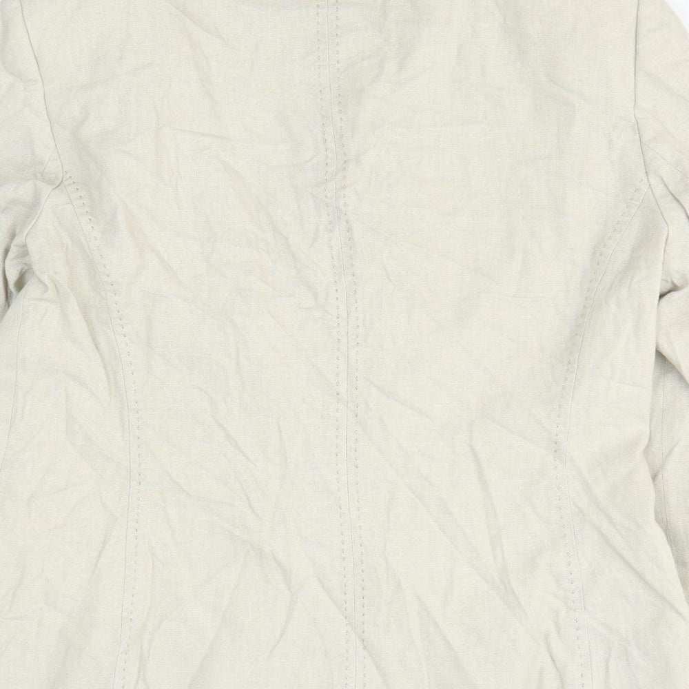 Marks and Spencer Womens Beige Jacket Size 14 Button