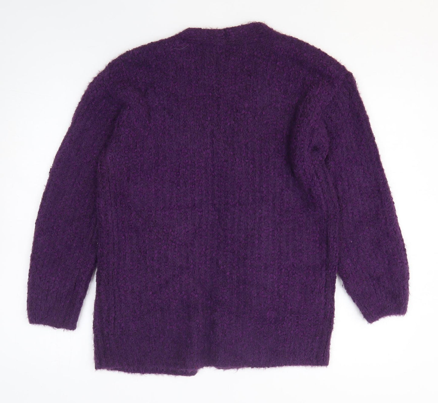 Marks and Spencer Womens Purple V-Neck Polyester Cardigan Jumper Size S