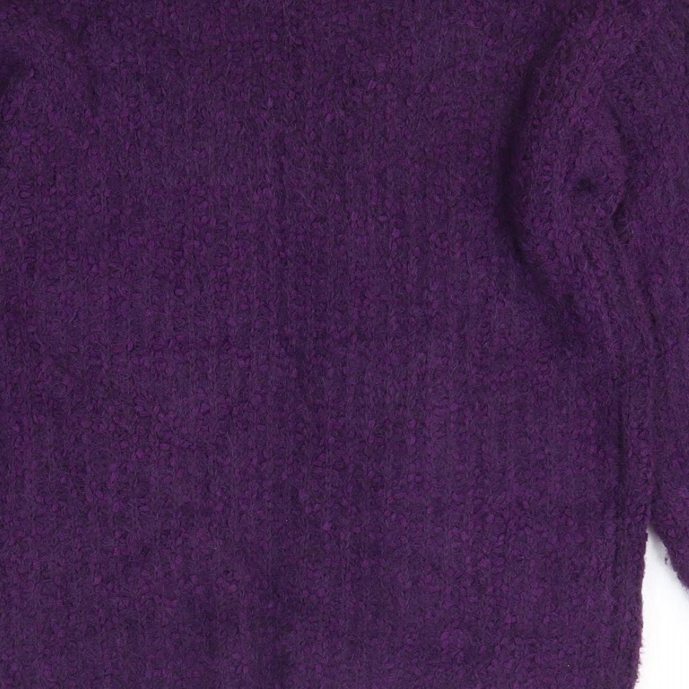 Marks and Spencer Womens Purple V-Neck Polyester Cardigan Jumper Size S