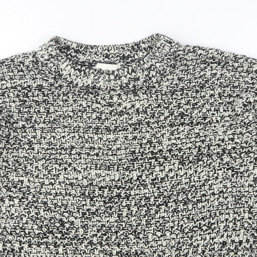H&M Womens White Round Neck Cotton Pullover Jumper Size XS