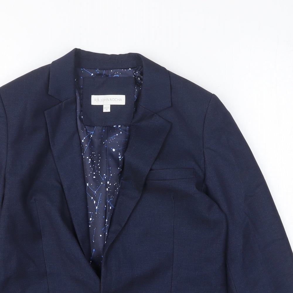 RJR.John Rocha Boys Blue Jacket Blazer Size 11 Years Button