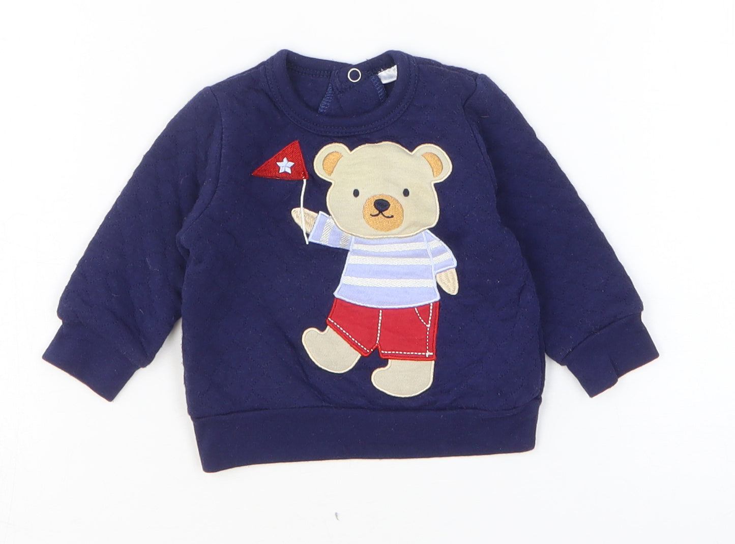 Rockabye-Baby Baby Blue Cotton Pullover Jumper Size 0-3 Months Pullover - Teddy Bear