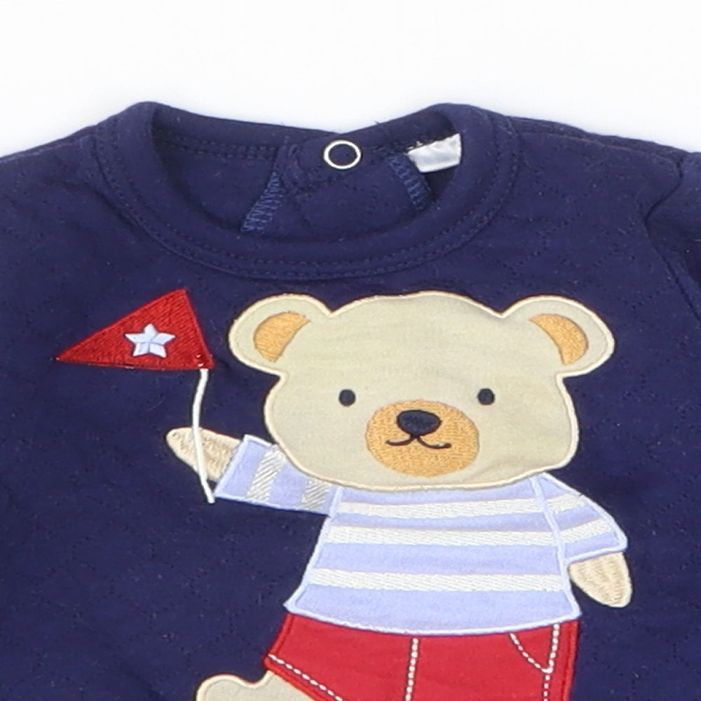 Rockabye-Baby Baby Blue Cotton Pullover Jumper Size 0-3 Months Pullover - Teddy Bear