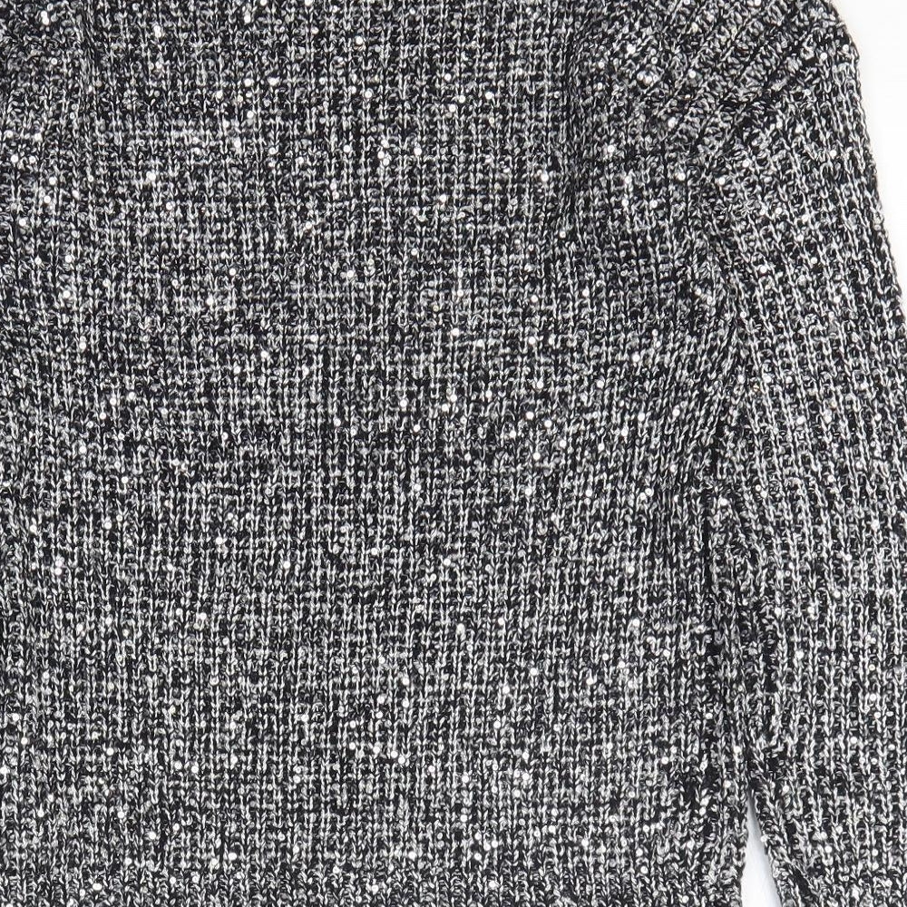 Atmosphere Womens Grey Round Neck Polyester Pullover Jumper Size 8
