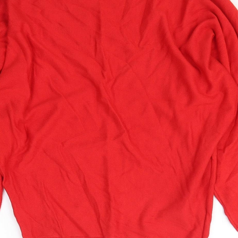 Peacocks Womens Red Viscose Basic T-Shirt Size S Round Neck