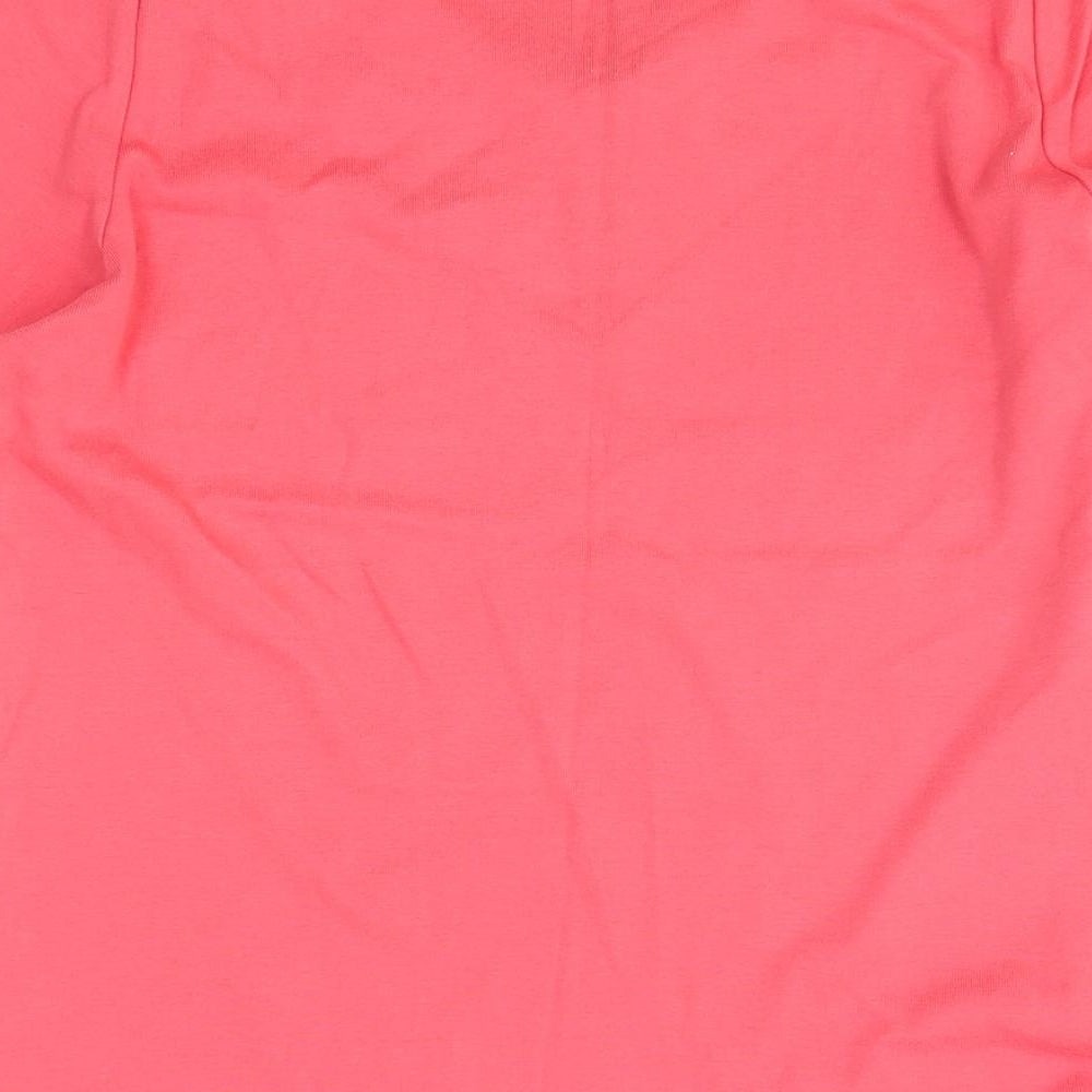 Marks and Spencer Womens Pink Cotton Basic T-Shirt Size 10 Boat Neck