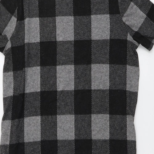 Selected Womens Grey Check Acrylic Jumper Dress Size 10 Mock Neck Pullover