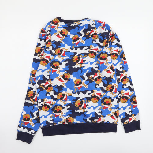 PEP&CO. Boys Blue Camouflage Polyester Pullover Sweatshirt Size 12-13 Years Pullover - Reindeer
