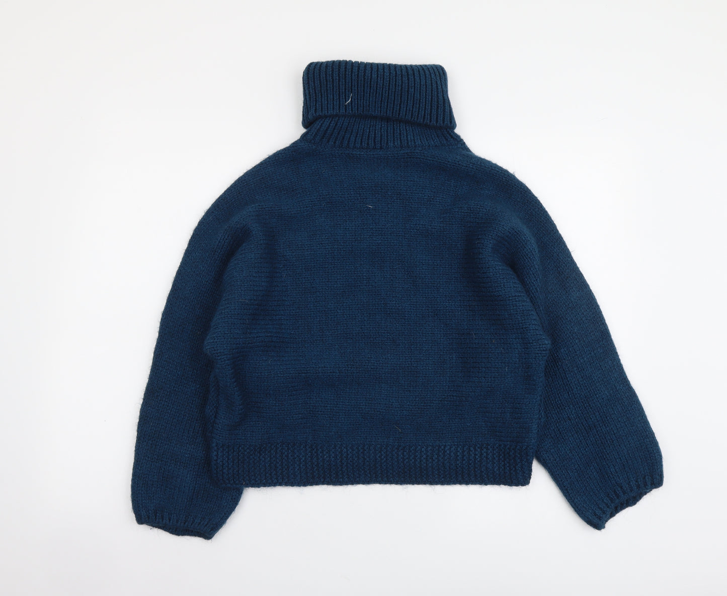 Marks and Spencer Womens Blue Roll Neck Acrylic Pullover Jumper Size M