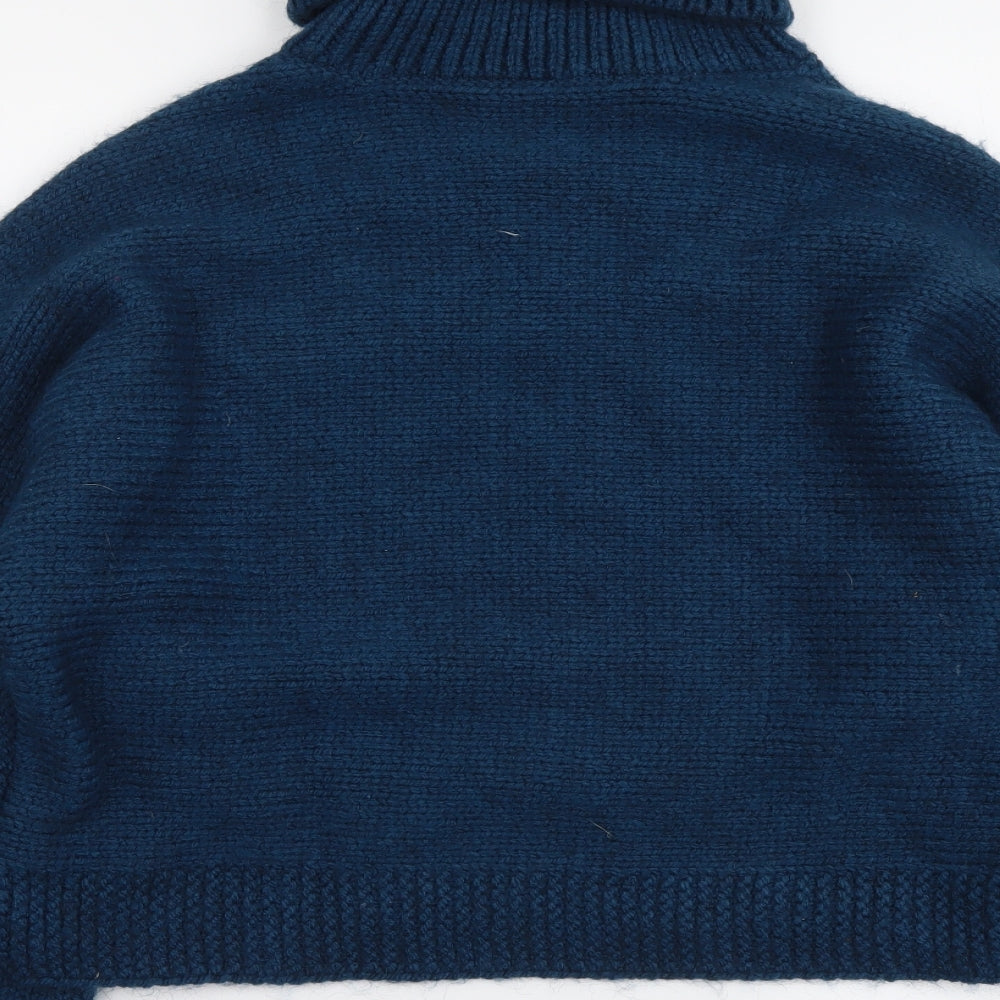 Marks and Spencer Womens Blue Roll Neck Acrylic Pullover Jumper Size M