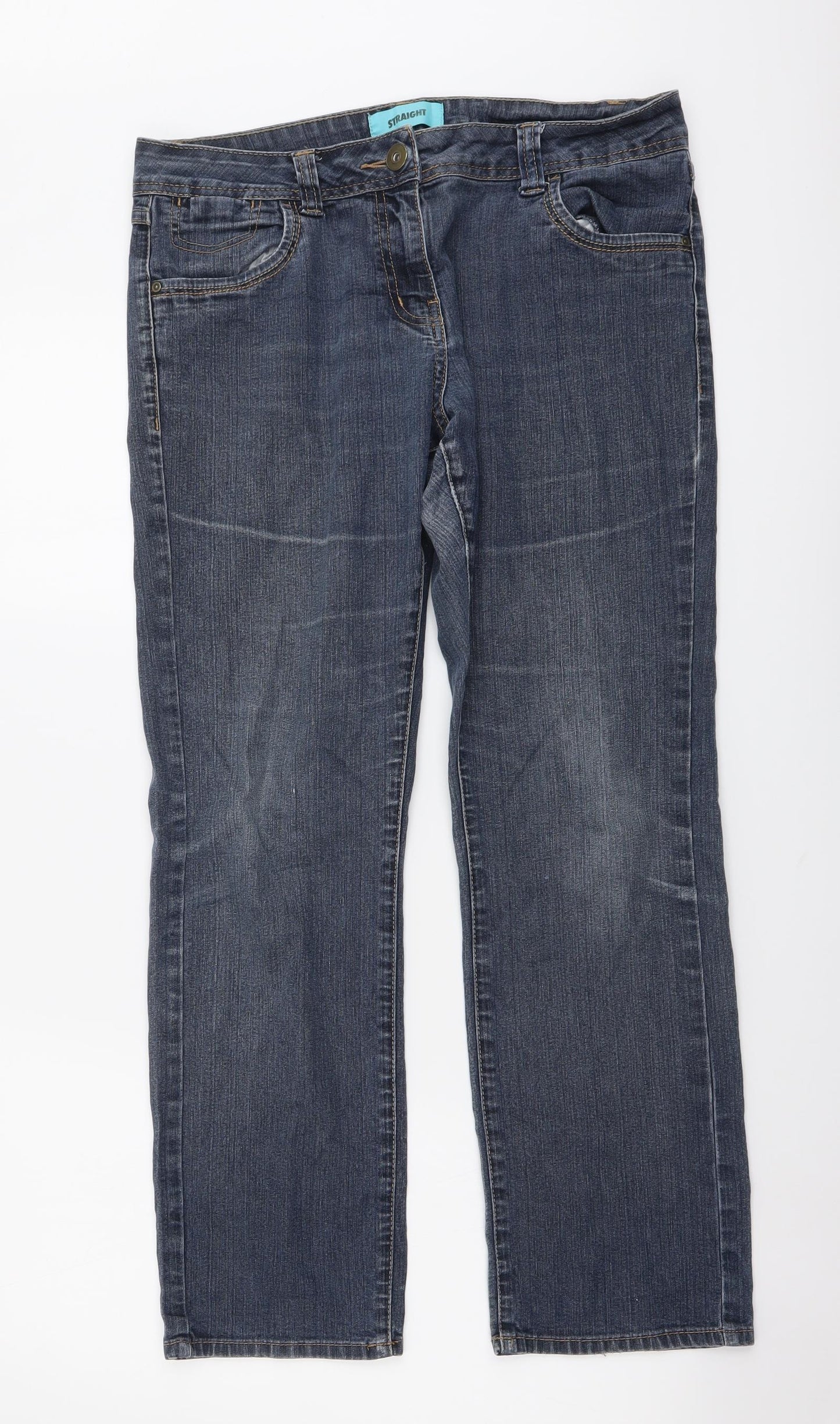 George Womens Blue Cotton Skinny Jeans Size 12 L27 in Regular Button