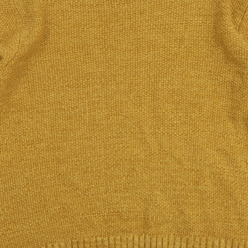 Primark Mens Yellow Round Neck Acrylic Pullover Jumper Size XL