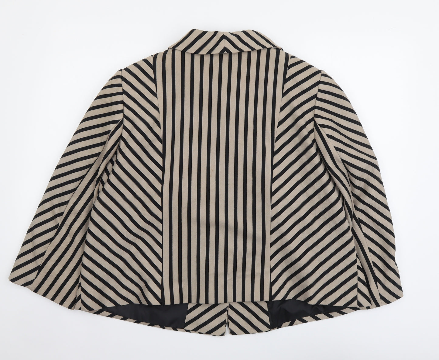 Marks and Spencer Womens Beige Striped Polyester Jacket Suit Jacket Size 20