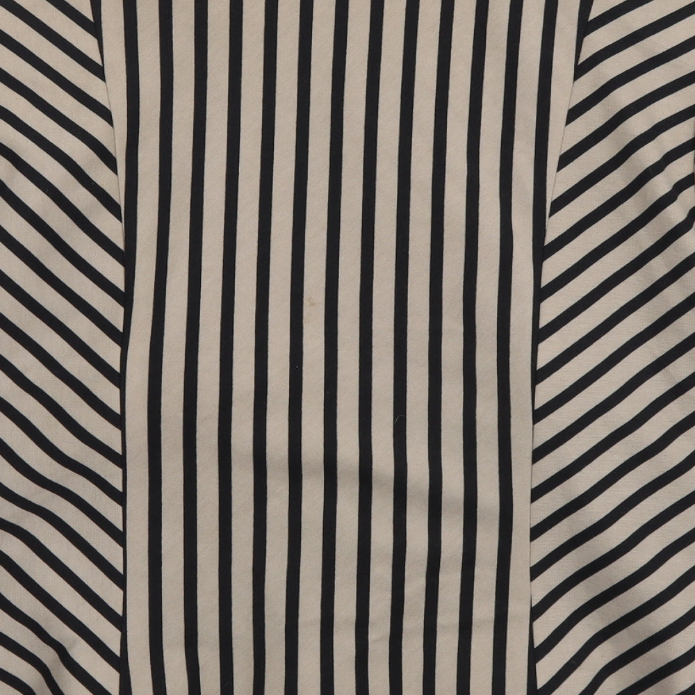 Marks and Spencer Womens Beige Striped Polyester Jacket Suit Jacket Size 20