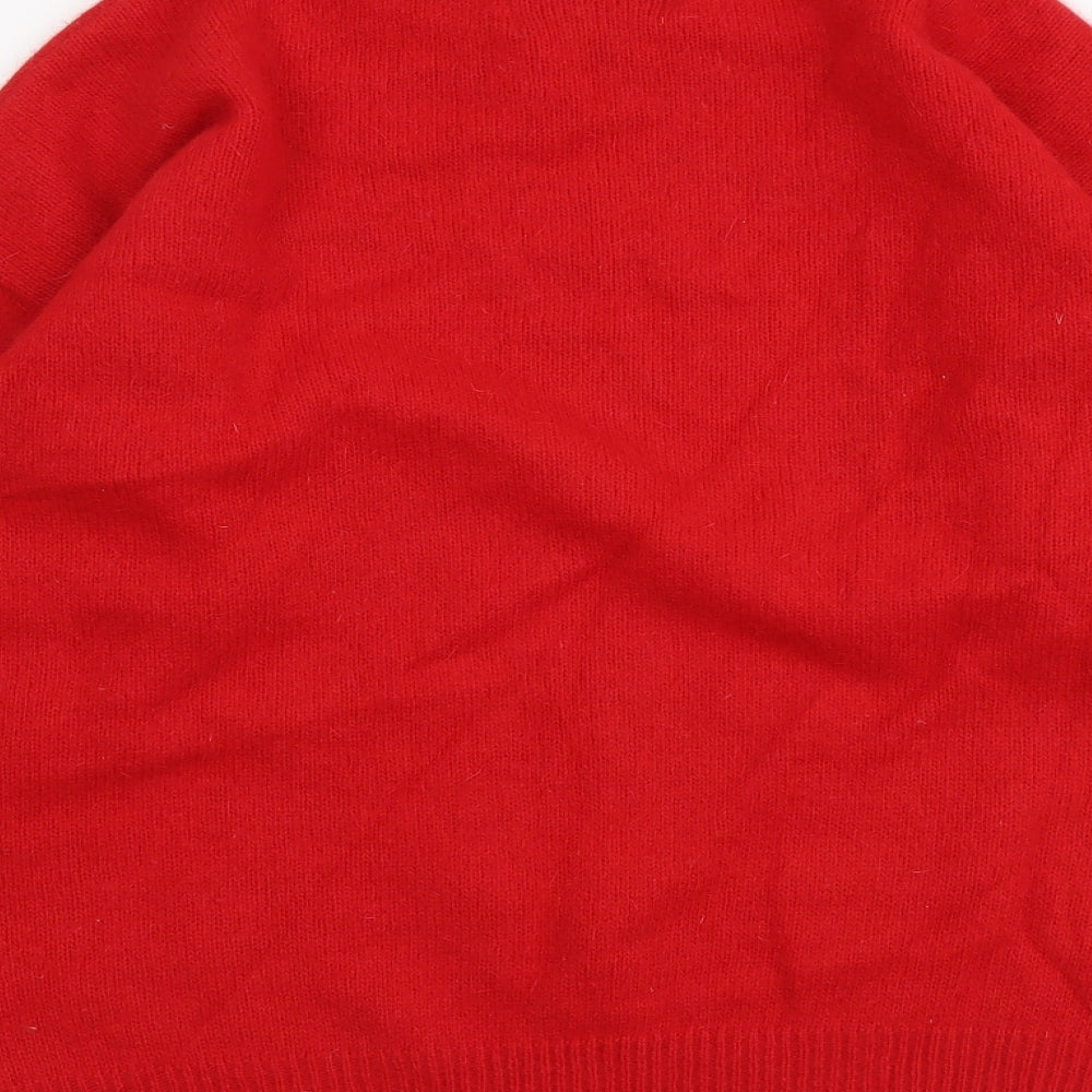 Cote a Cote Womens Red Mock Neck Acrylic Pullover Jumper Size M