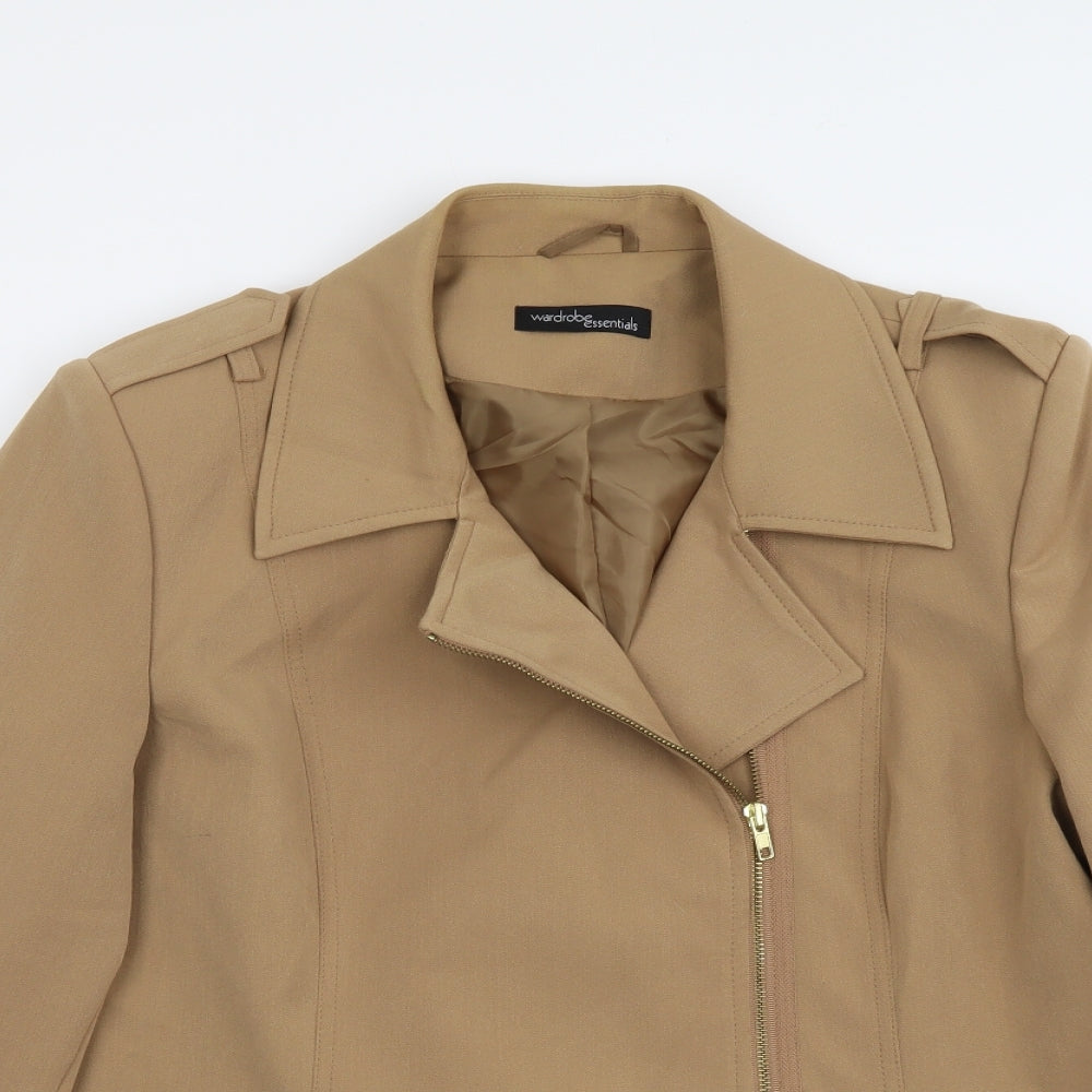 Wardrobe Essentials Womens Beige Jacket Size 18 Zip
