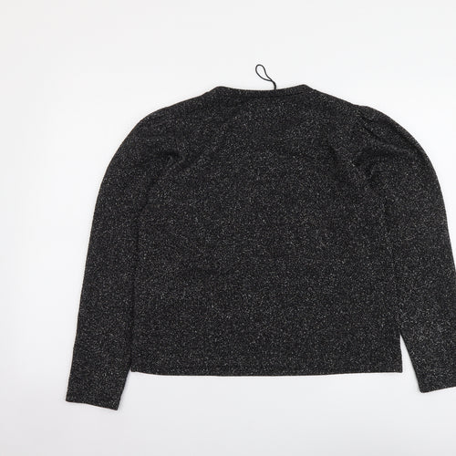 Zara Womens Silver Round Neck Polyester Pullover Jumper Size L