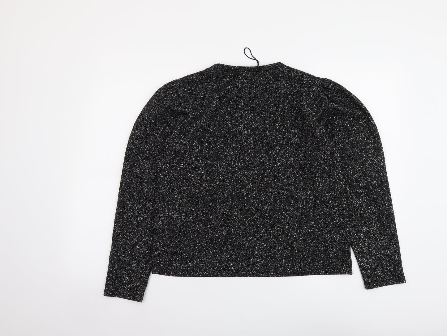 Zara Womens Silver Round Neck Polyester Pullover Jumper Size L