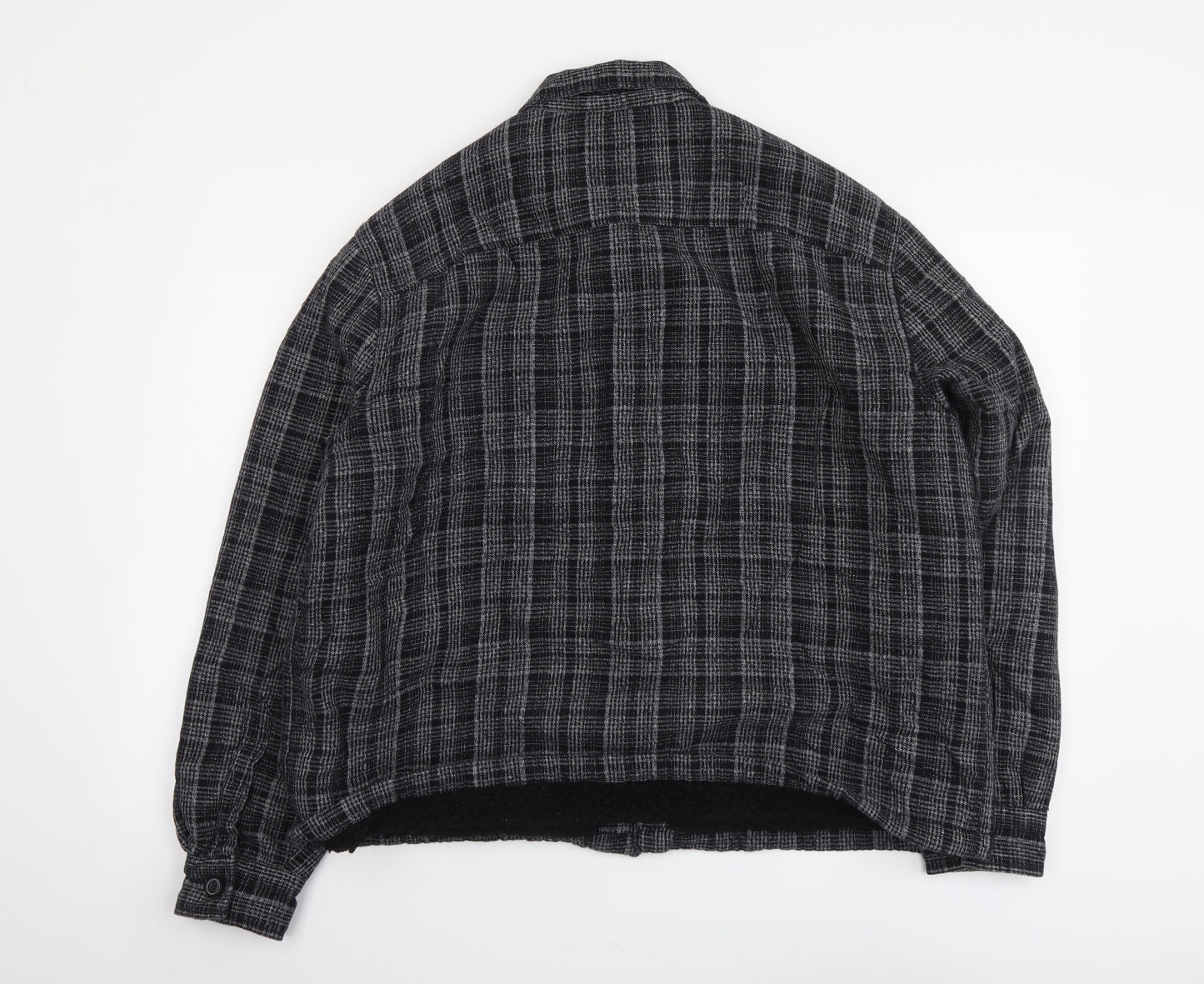 TU Mens Grey Plaid Jacket Size L Button