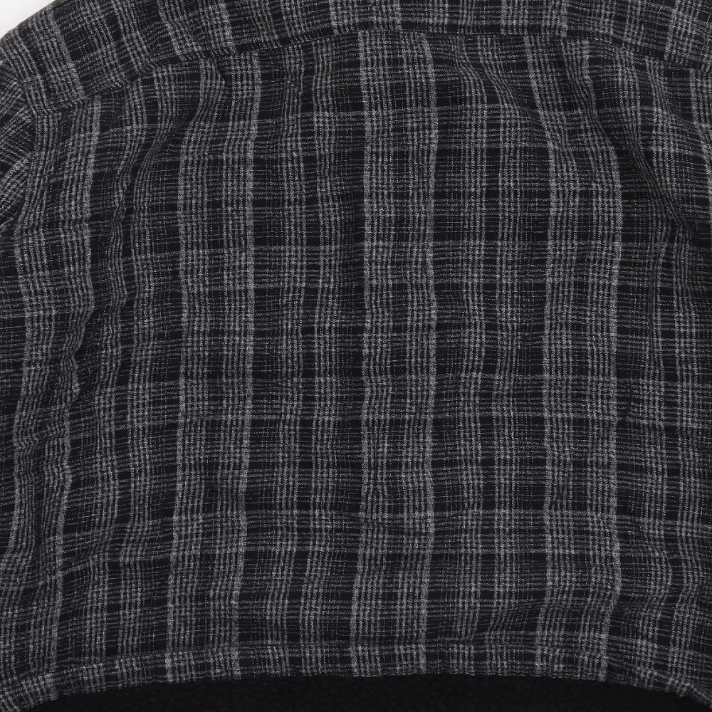 TU Mens Grey Plaid Jacket Size L Button