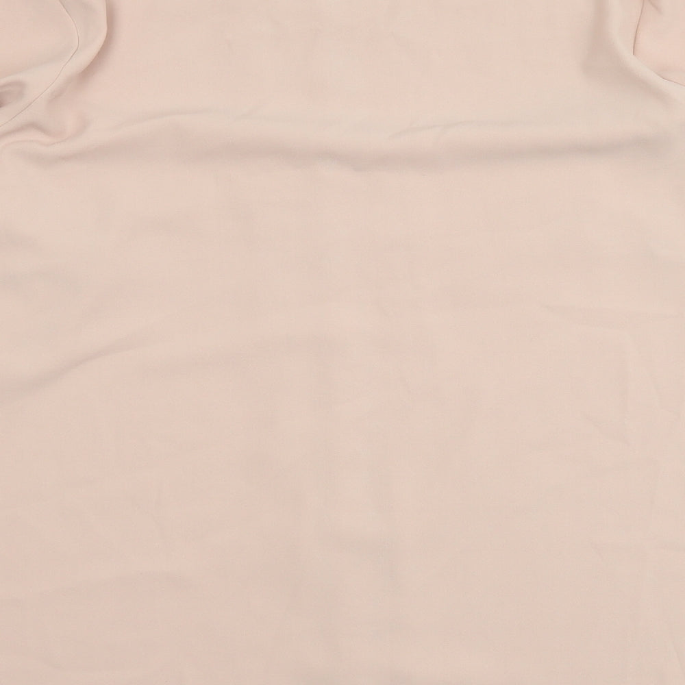 Marks and Spencer Womens Pink Polyester Basic Button-Up Size 18 Round Neck