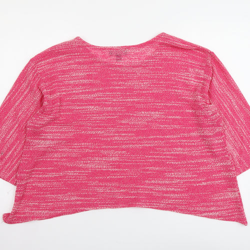 Saloos Womens Pink Polyester Basic Blouse Size 14 Boat Neck