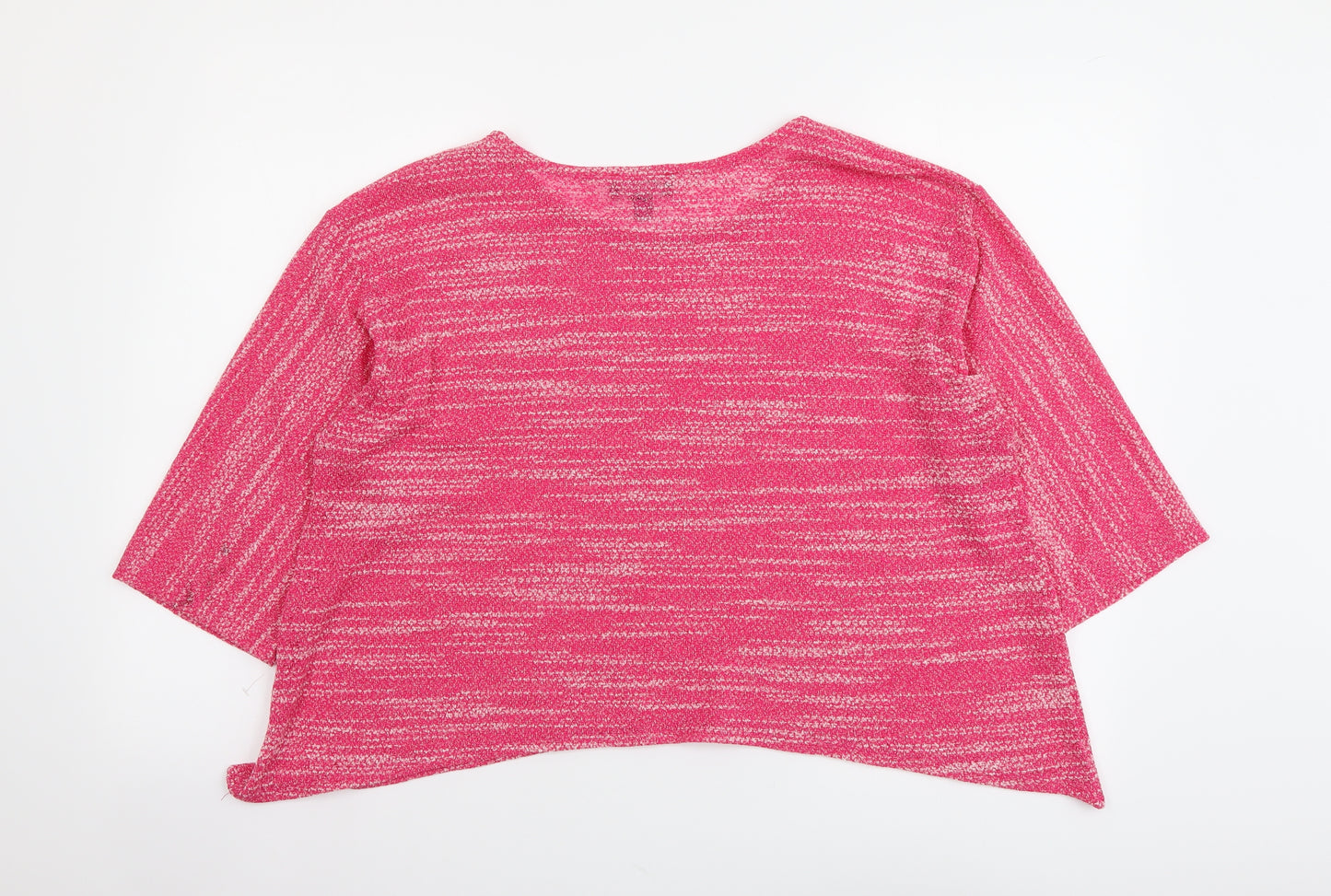 Saloos Womens Pink Polyester Basic Blouse Size 14 Boat Neck