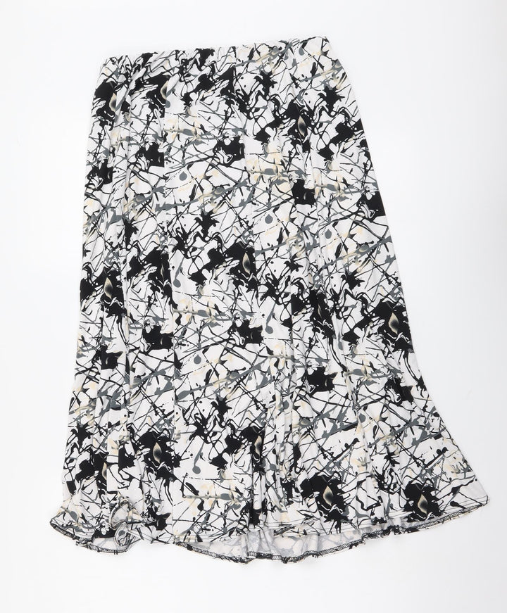 Saloos Womens Multicoloured Geometric Polyester A-Line Skirt Size 26 in