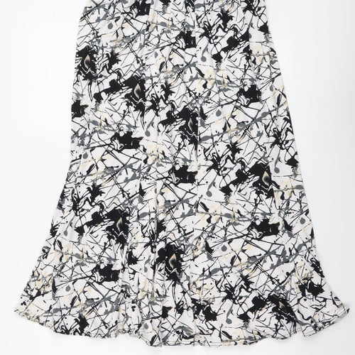 Saloos Womens Multicoloured Geometric Polyester A-Line Skirt Size 26 in