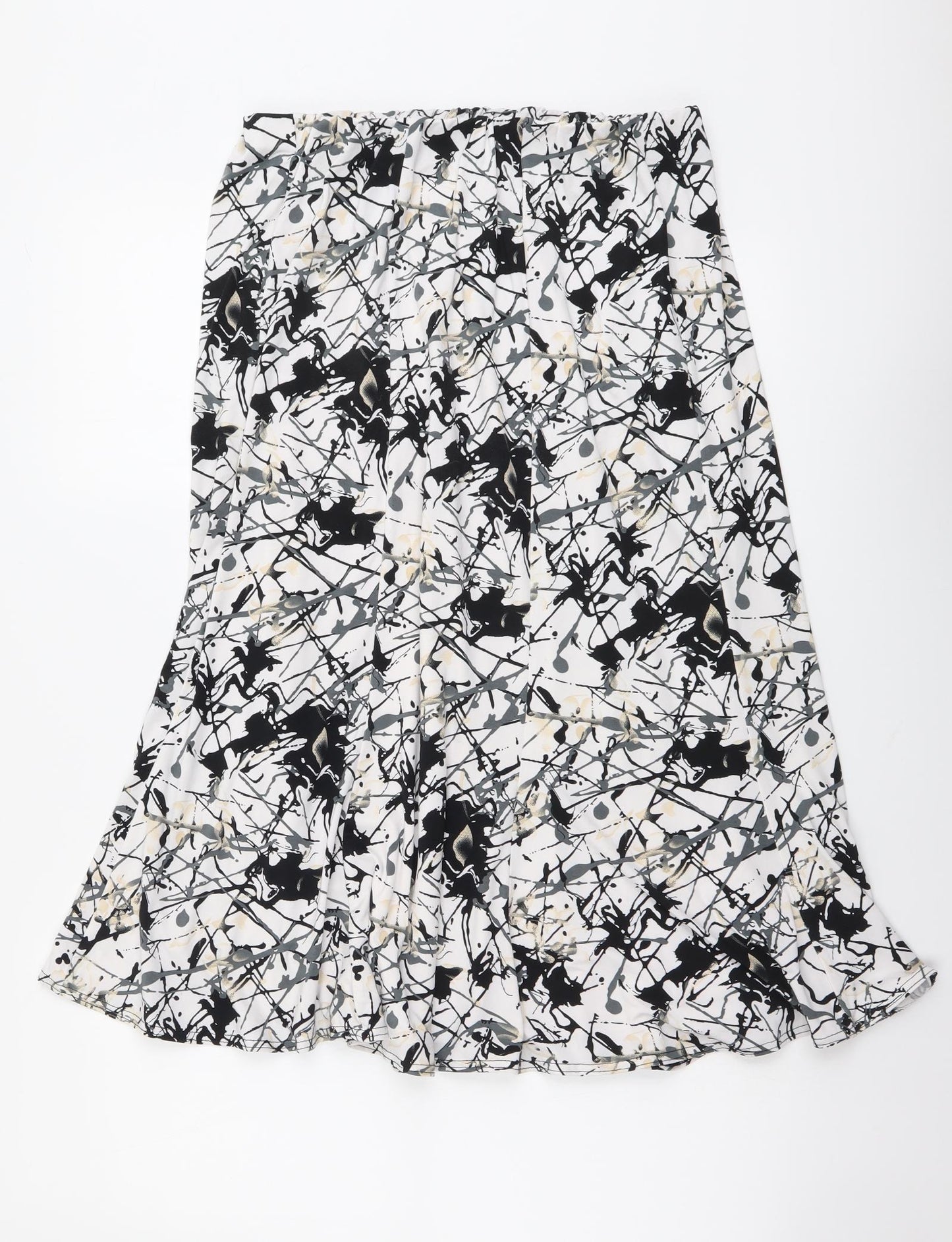 Saloos Womens Multicoloured Geometric Polyester A-Line Skirt Size 26 in