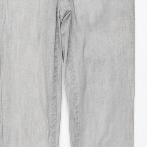 Drainpipe Womens Grey Cotton Skinny Jeans Size 8 L30 in Regular Button