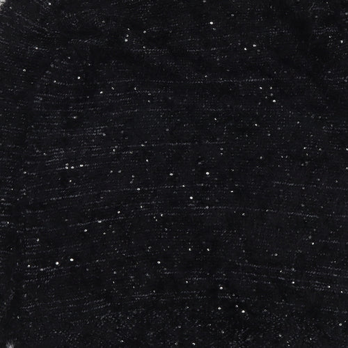 Al Paradise Womens Black Round Neck Viscose Pullover Jumper Size M