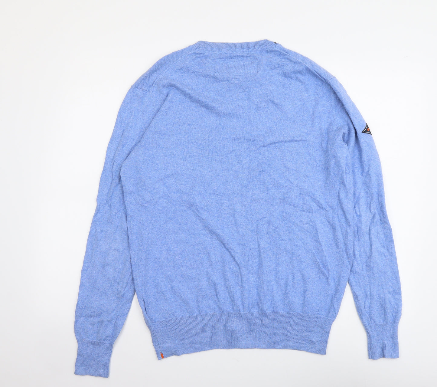 Superdry Womens Blue Round Neck Cotton Pullover Jumper Size L
